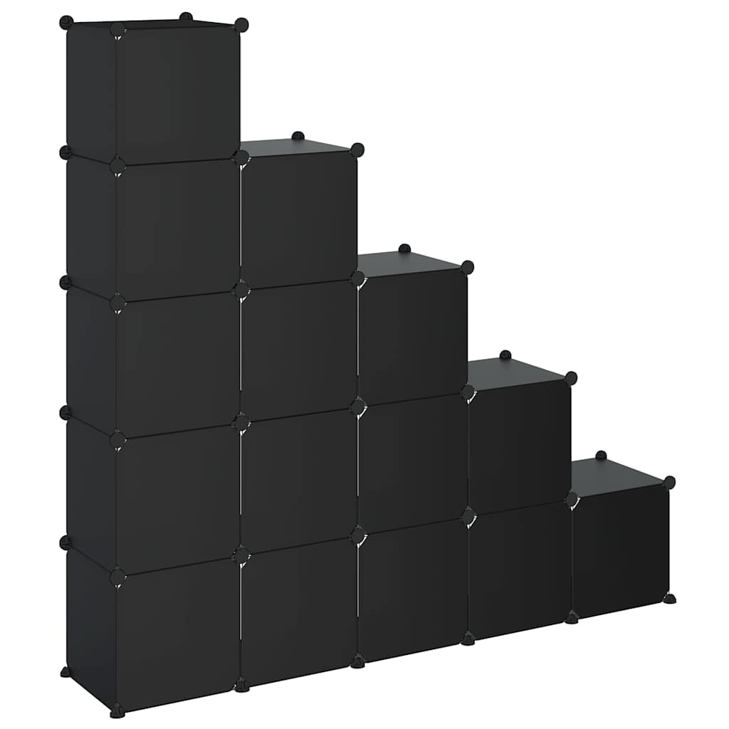Regalsystem mit 15 Würfeln Schwarz PP