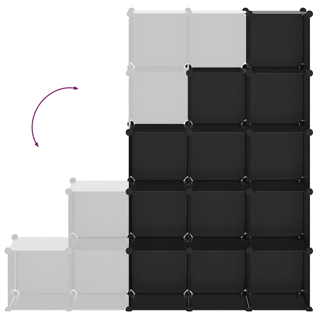 Regalsystem mit 15 Würfeln Schwarz PP