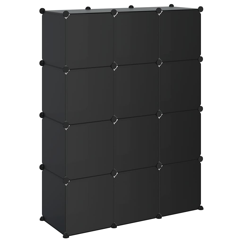 Regalsystem mit 12 Würfeln Schwarz PP