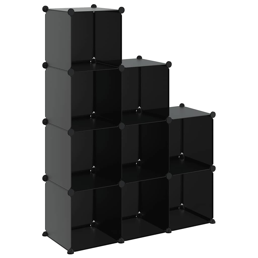 Regalsystem mit 9 Würfeln Schwarz PP