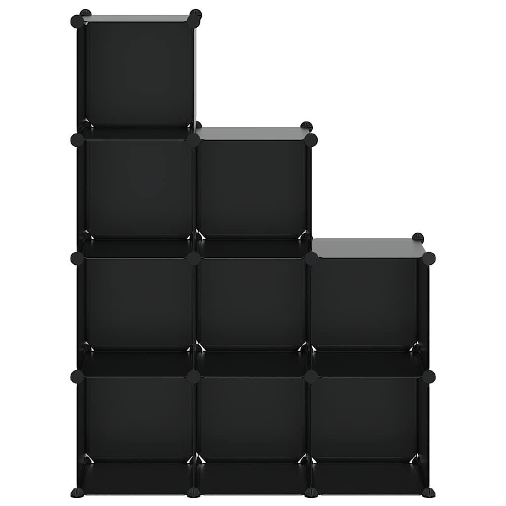 Regalsystem mit 9 Würfeln Schwarz PP