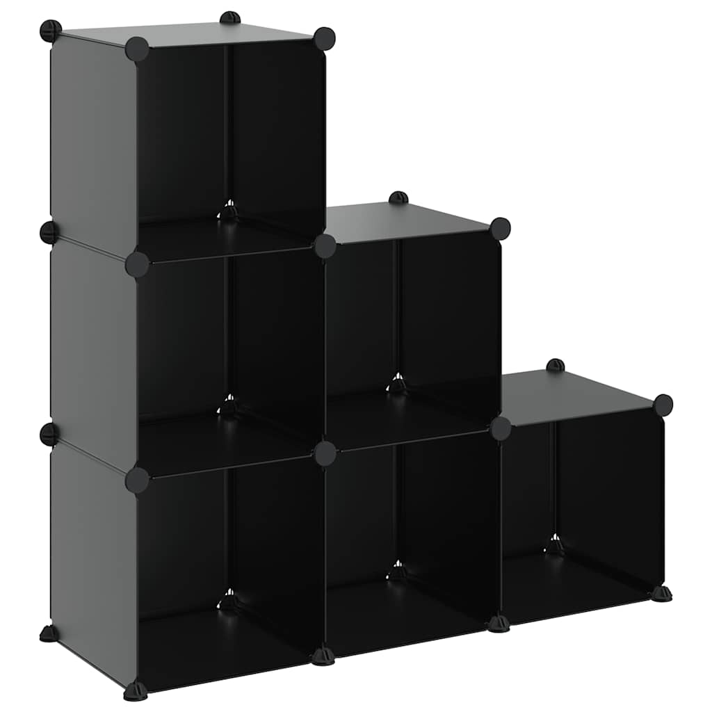 Regalsystem mit 6 Würfeln Schwarz PP