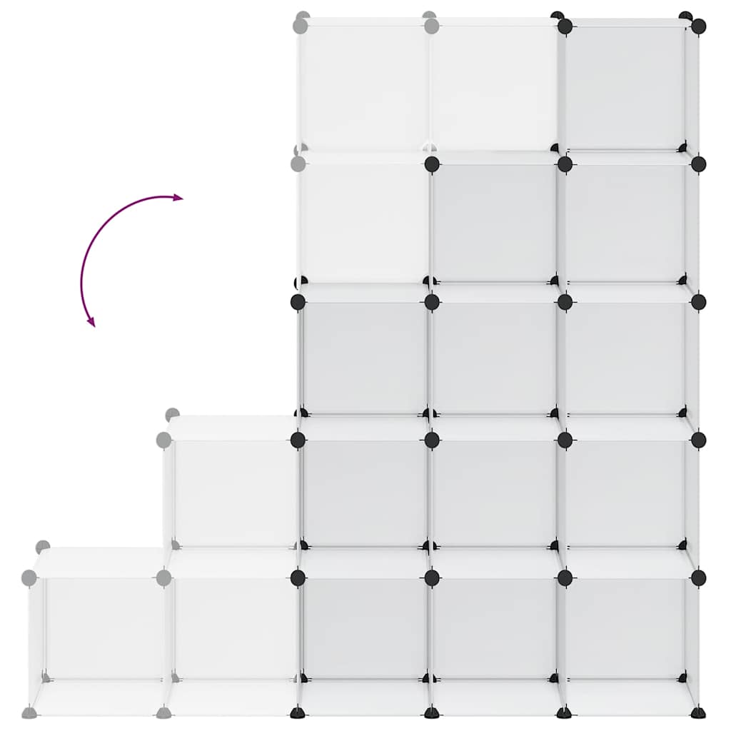 Regalsystem mit 15 Würfeln Transparent PP