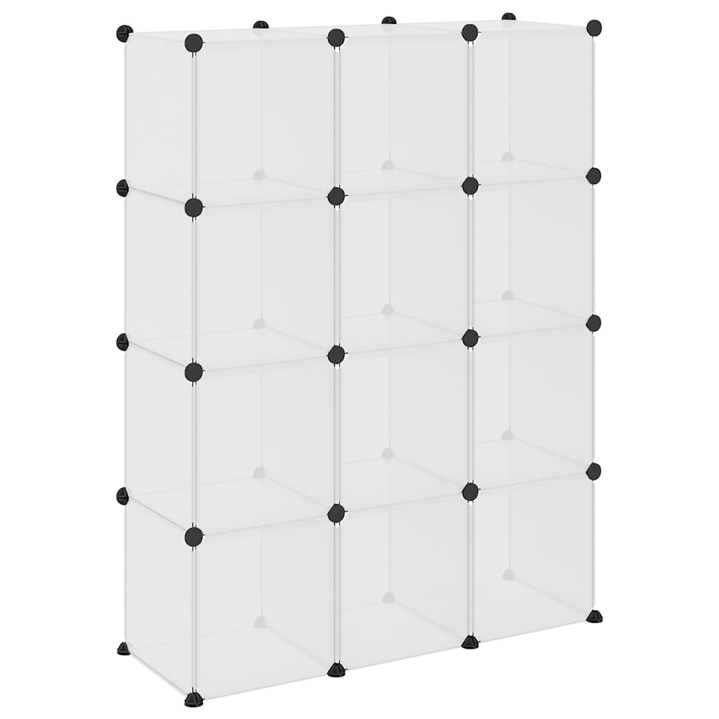 Regalsystem mit 12 Würfeln Transparent PP