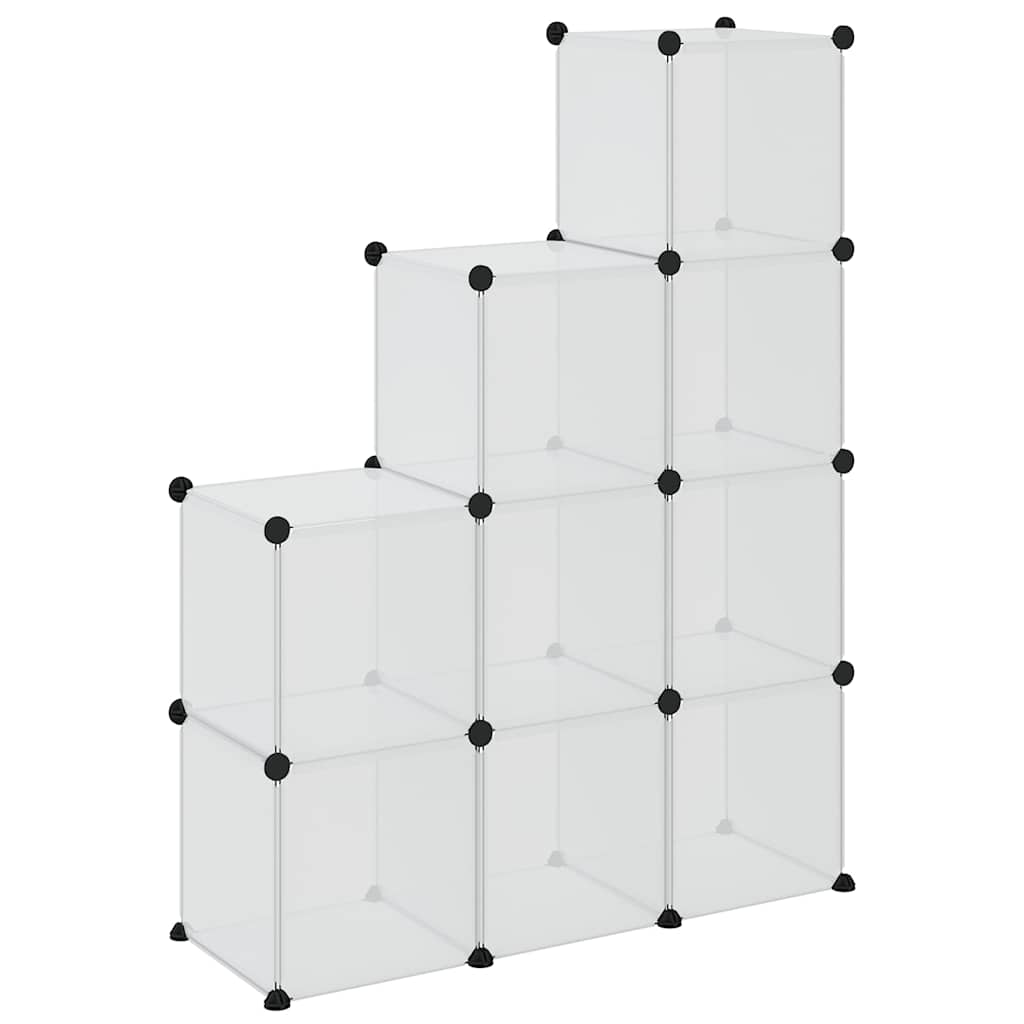 Regalsystem mit 9 Würfeln Transparent PP