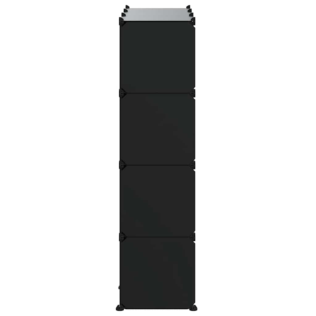Regalsystem mit 12 Würfeln und Türen Schwarz PP