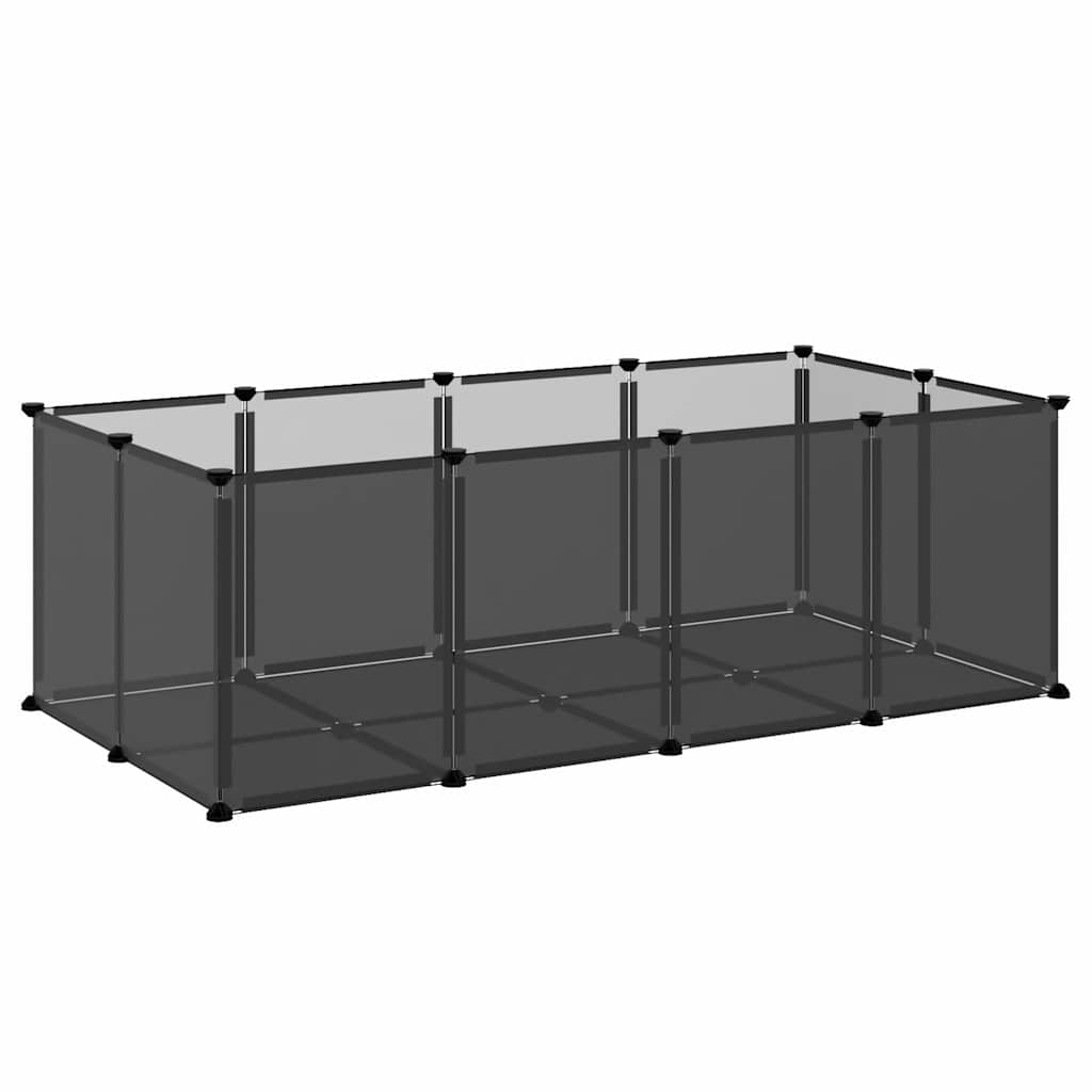 Kleintierkäfig Schwarz 144x74x46,5 cm PP und Stahl