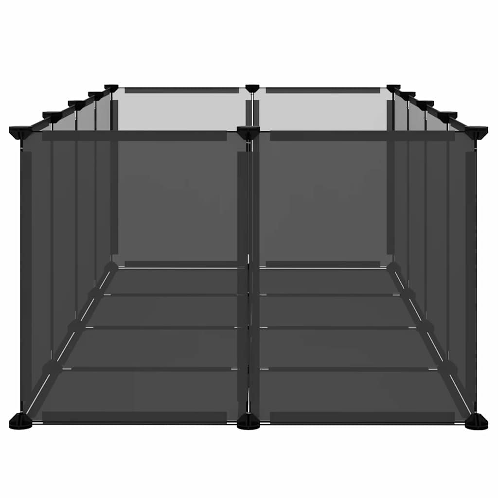 Kleintierkäfig Schwarz 144x74x46,5 cm PP und Stahl