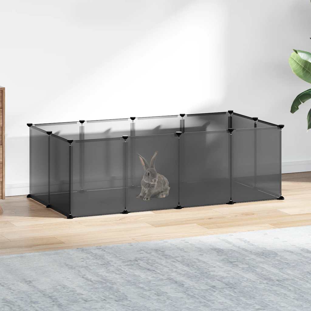 Kleintierkäfig Schwarz 144x74x46,5 cm PP und Stahl