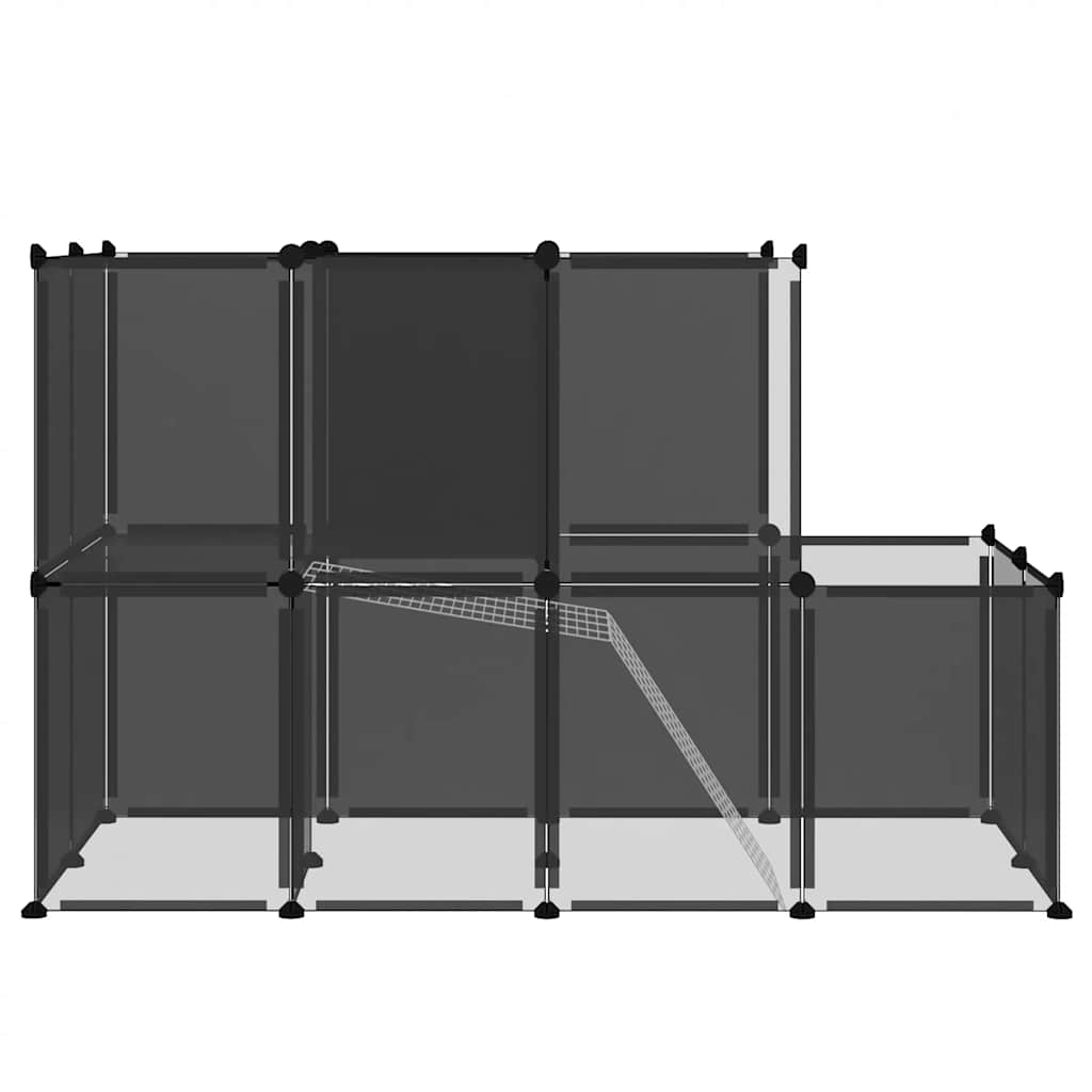Kleintierkäfig Schwarz 142x74x93 cm PP und Stahl