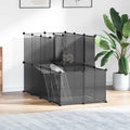 Kleintierkäfig Schwarz 142x74x93 cm PP und Stahl