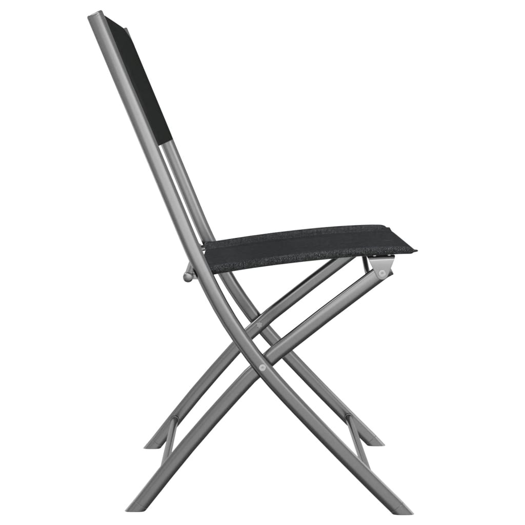 Klappbare Gartenstühle 4 Stk. Schwarz Stahl und Textilene