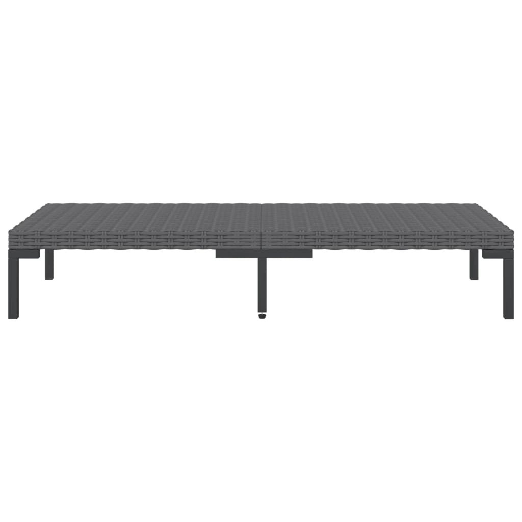Garten-Couchtisch Dunkelgrau Halbrundes Poly Rattan
