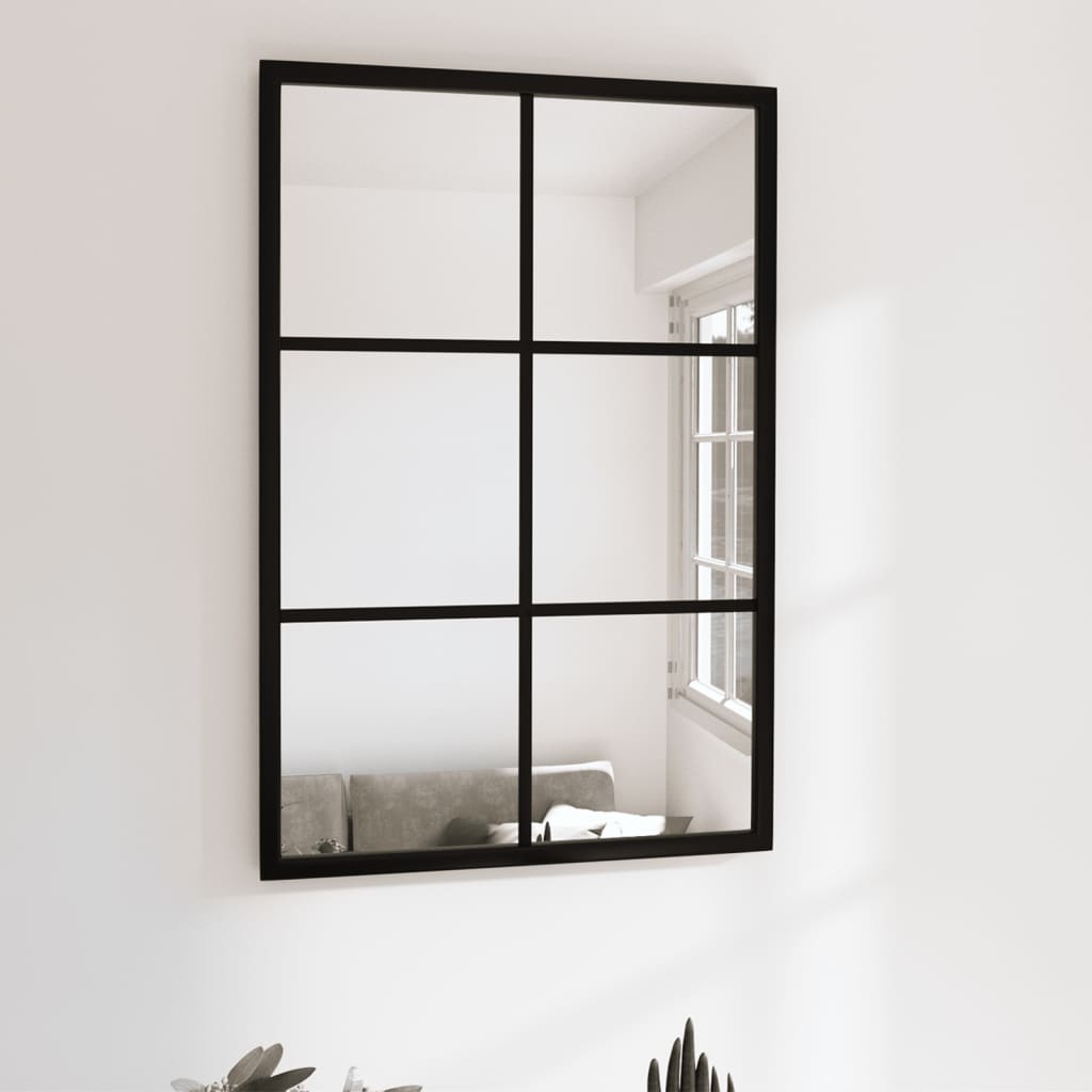 Wandspiegel Schwarz 60x40 cm Metall