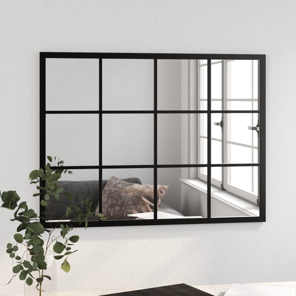 Wandspiegel Schwarz 80x60 cm Metall