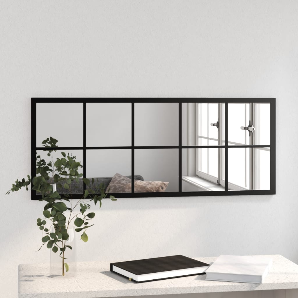 Wandspiegel Schwarz 100x40 cm Metall