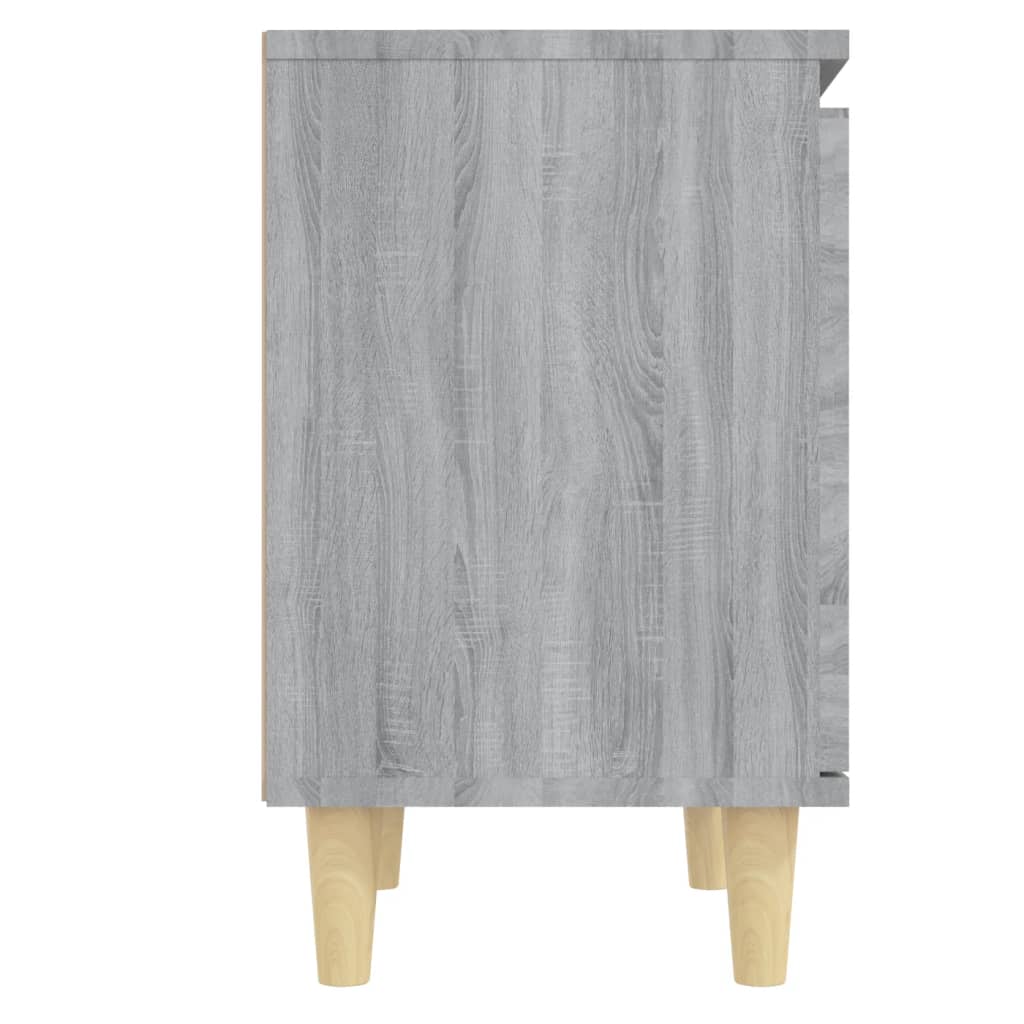 Nachttisch mit Massivholz-Beinen Grau Sonoma 40x30x50 cm