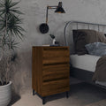 Nachttische 2 Stk. Metallbeinen Braun Eichen-Optik 40x35x69 cm