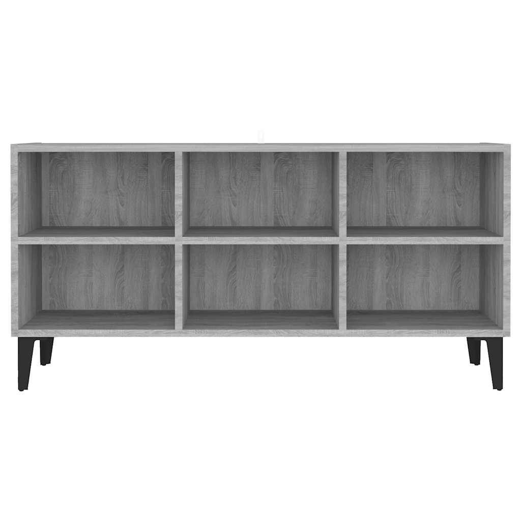 TV-Schrank mit Metallbeinen Grau Sonoma 103,5x30x50 cm