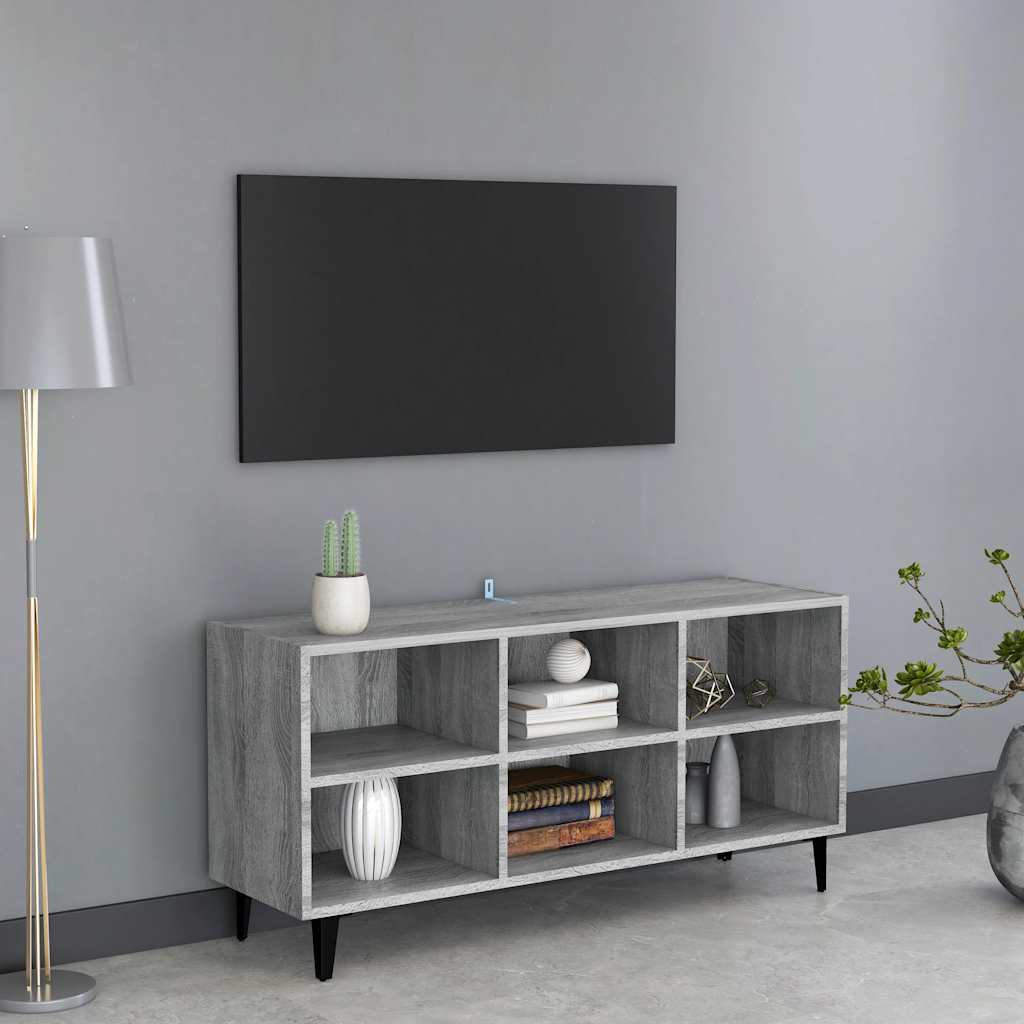 TV-Schrank mit Metallbeinen Grau Sonoma 103,5x30x50 cm