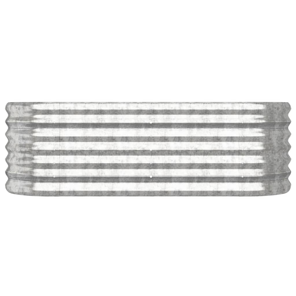 Hochbeet Verzinkter Stahl 114x40x36 cm Silbern