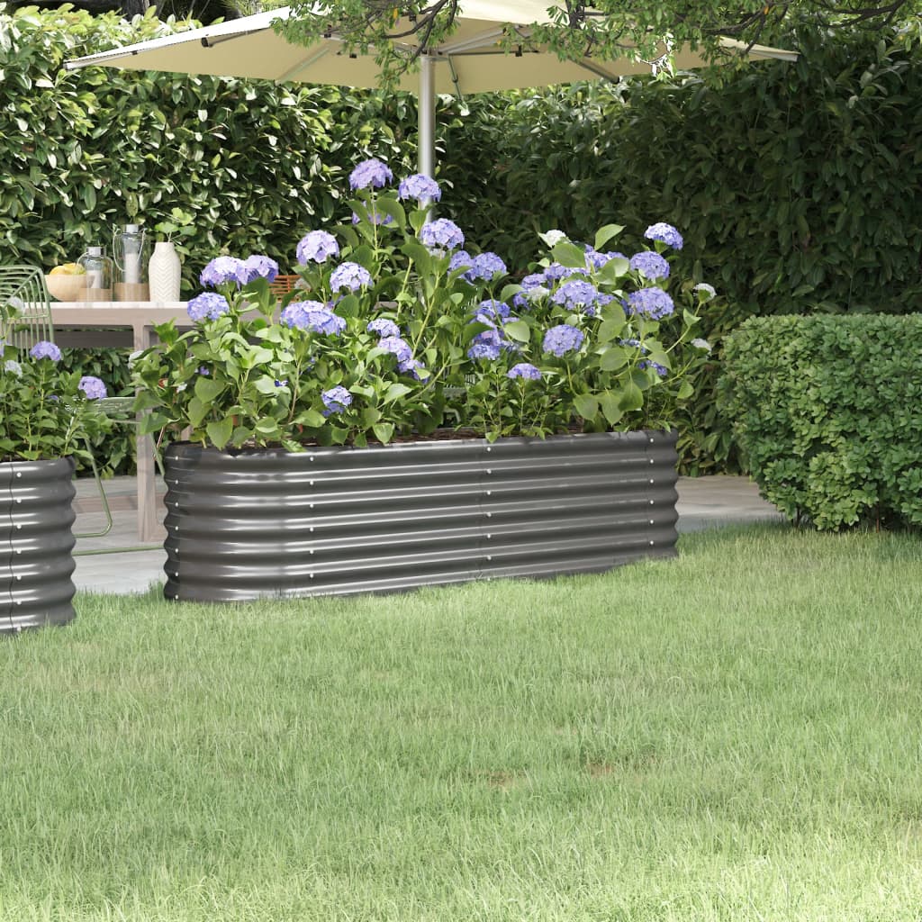 Hochbeet Verzinkter Stahl 152x40x36 cm Grau