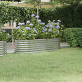Hochbeet Verzinkter Stahl 152x40x36 cm Silbern