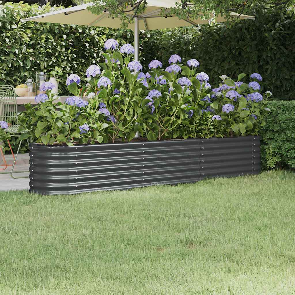 Hochbeet Verzinkter Stahl 224x40x36 cm Anthrazit