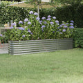 Hochbeet Verzinkter Stahl 224x40x36 cm Silbern