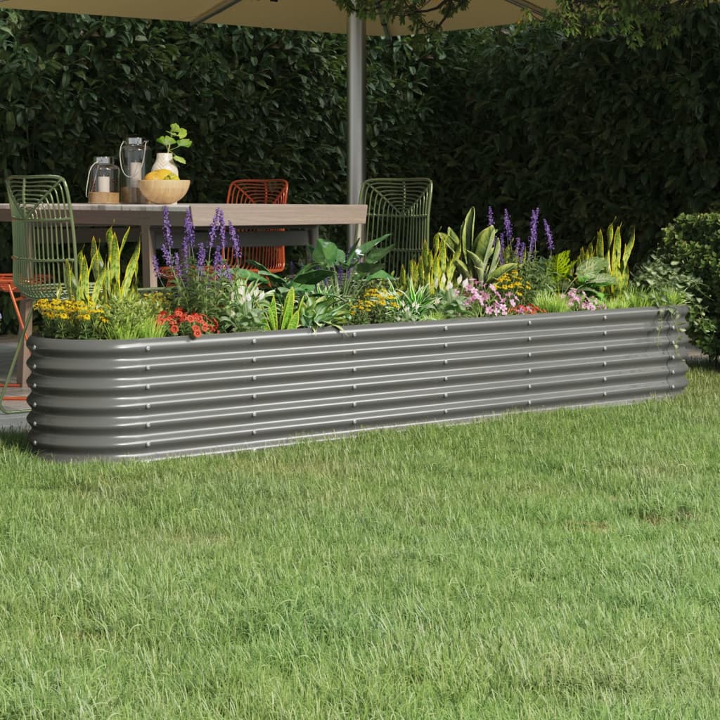 Hochbeet Verzinkter Stahl 260x40x36 cm Grau