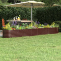 Hochbeet Verzinkter Stahl 332x40x36 cm Braun