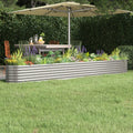Hochbeet Verzinkter Stahl 332x40x36 cm Silbern