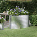 Hochbeet Verzinkter Stahl 114x40x68 cm Silbern