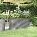 Hochbeet Verzinkter Stahl 152x40x68 cm Grau