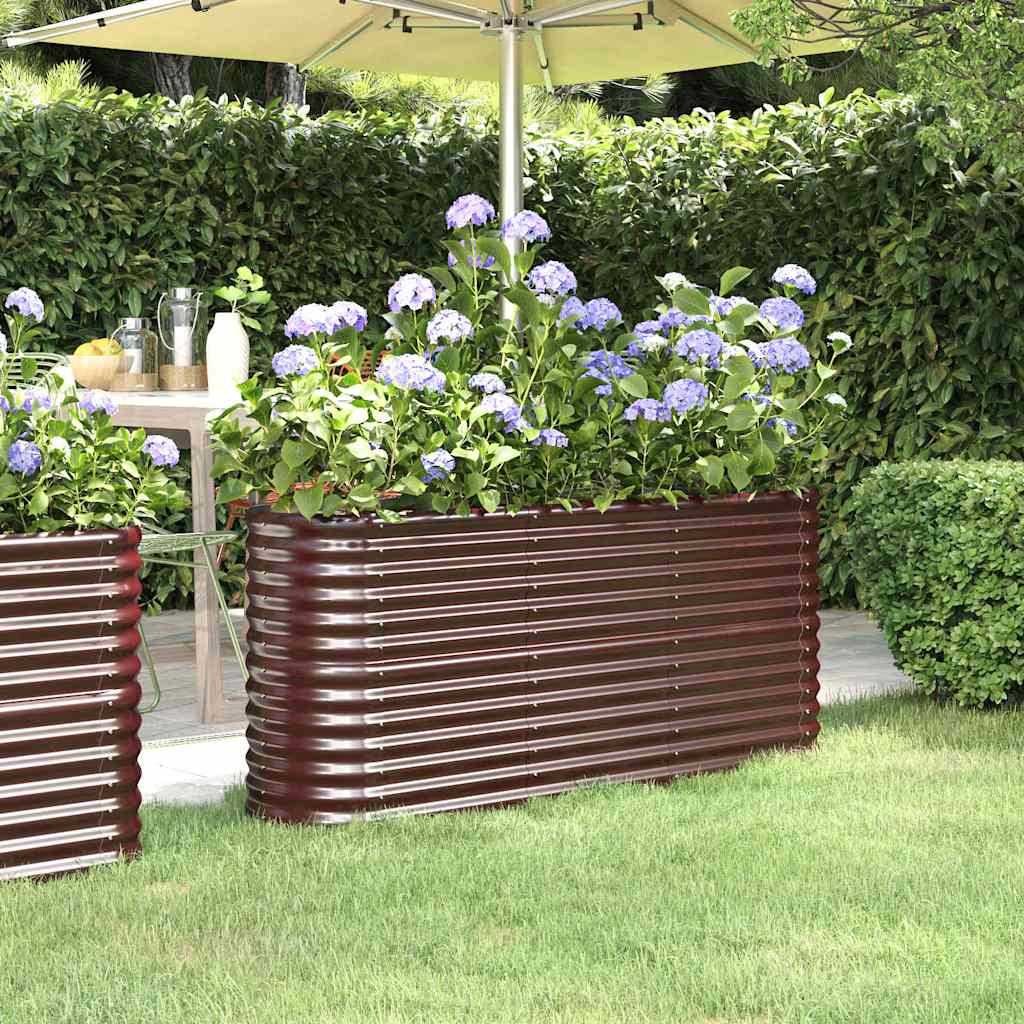 Hochbeet Verzinkter Stahl 152x40x68 cm Braun