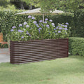 Hochbeet Verzinkter Stahl 224x40x68 cm Braun