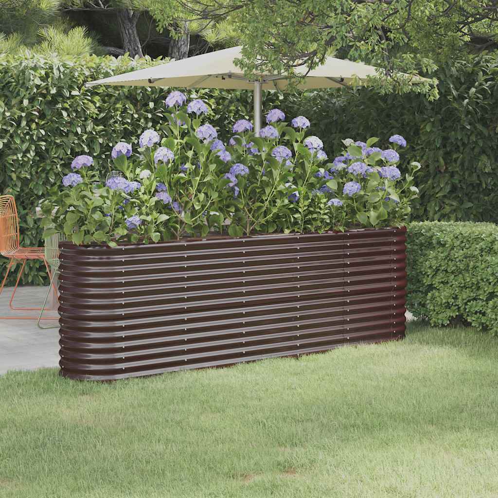 Hochbeet Verzinkter Stahl 224x40x68 cm Braun