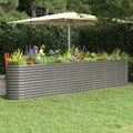 Hochbeet Verzinkter Stahl 332x40x68 cm Grau