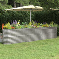 Hochbeet Verzinkter Stahl 332x40x68 cm Silbern