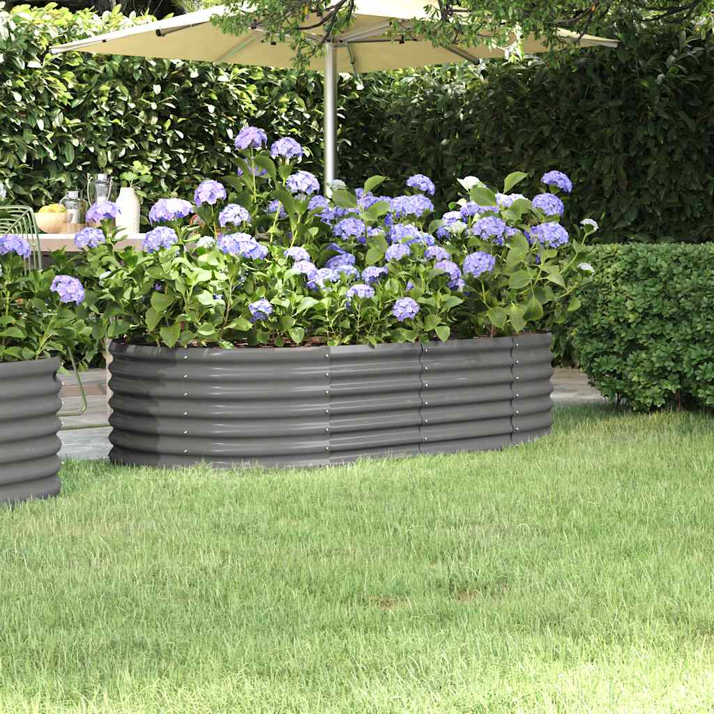 Hochbeet Verzinkter Stahl 152x80x36 cm Grau