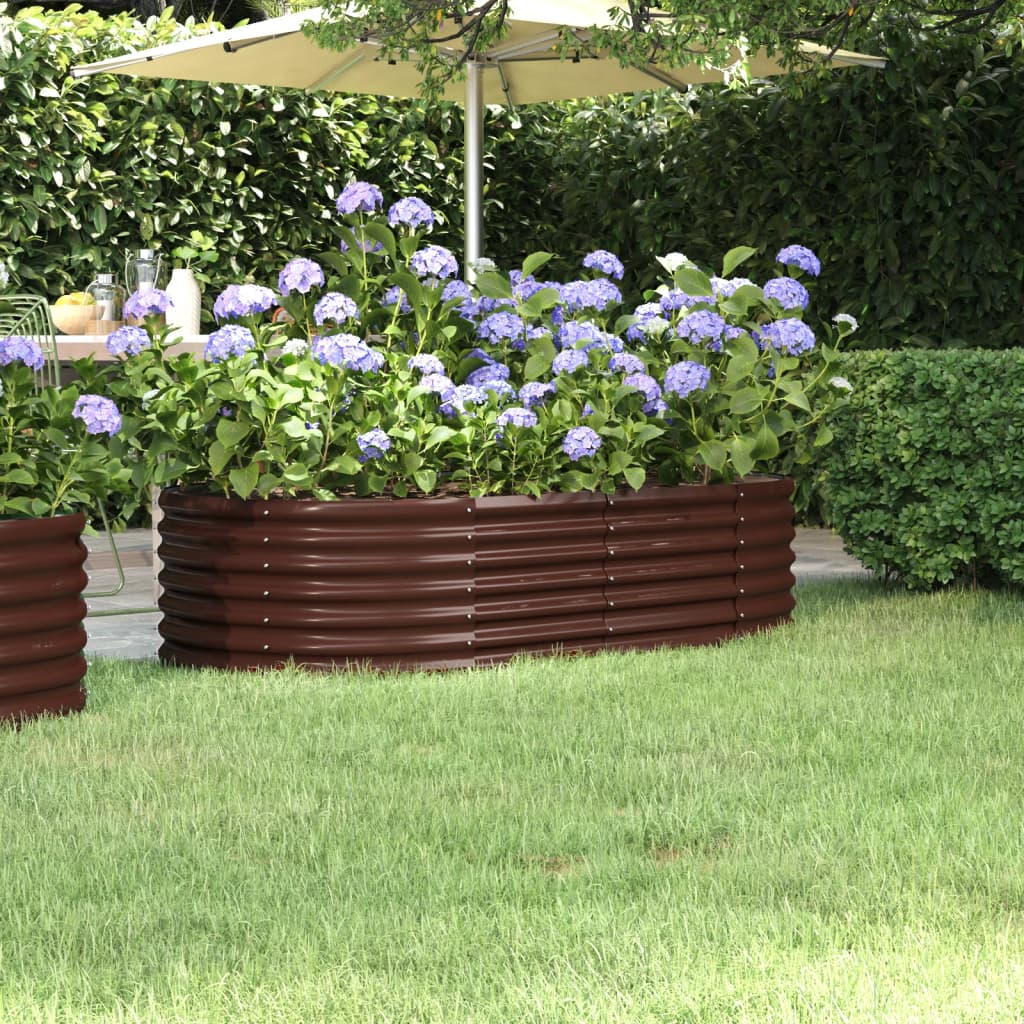 Hochbeet Verzinkter Stahl 152x80x36 cm Braun
