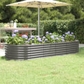 Hochbeet Verzinkter Stahl 224x80x36 cm Grau