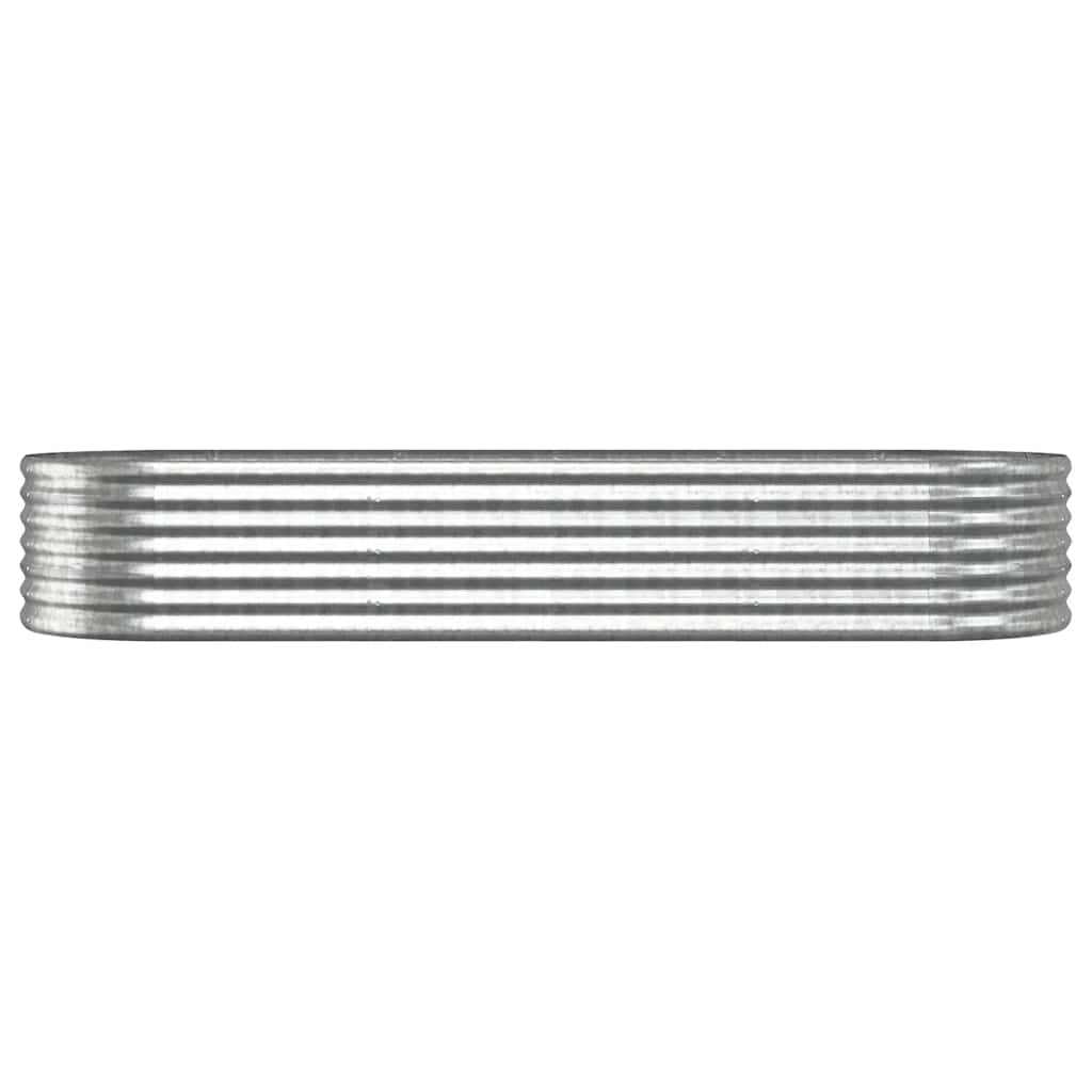 Hochbeet Verzinkter Stahl 224x80x36 cm Silbern