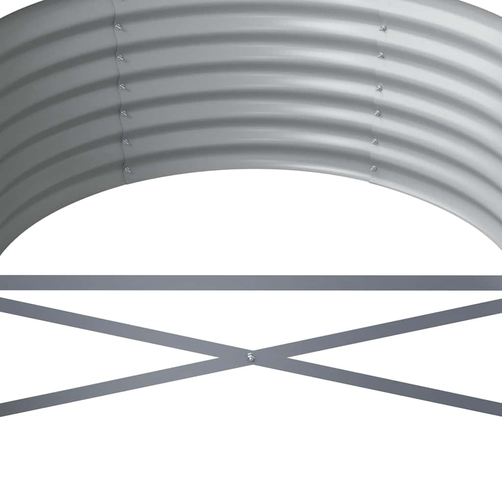 Hochbeet Verzinkter Stahl 224x80x36 cm Silbern