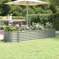 Hochbeet Verzinkter Stahl 224x80x36 cm Silbern