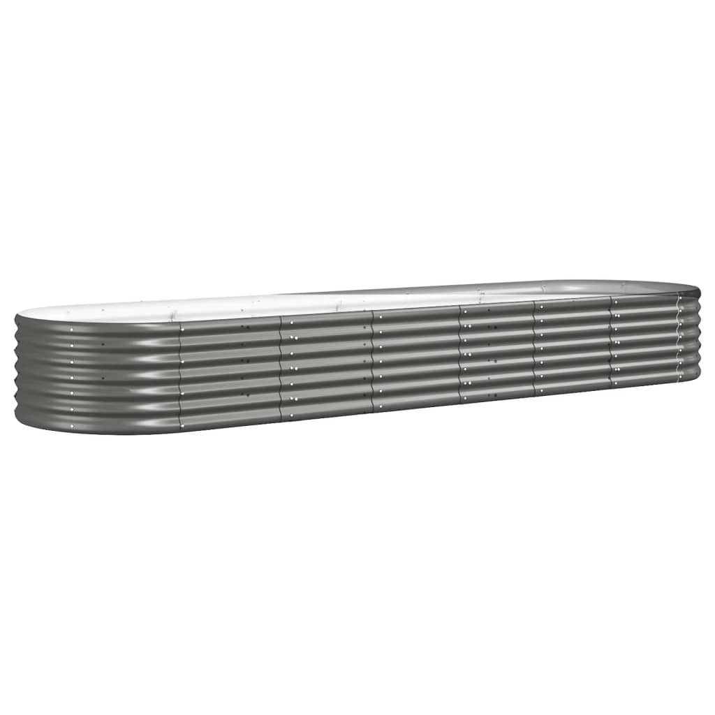 Hochbeet Verzinkter Stahl 296x80x36 cm Grau