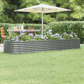 Hochbeet Verzinkter Stahl 296x80x36 cm Grau