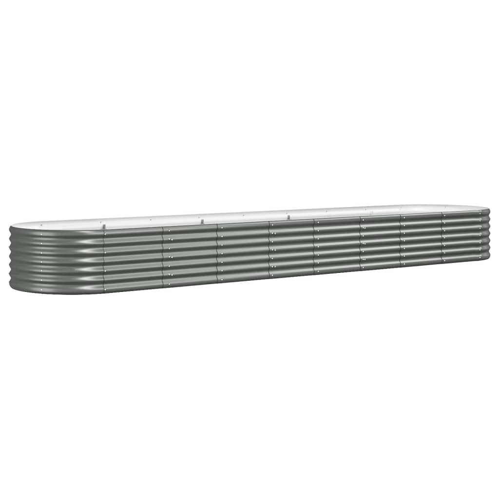 Hochbeet Verzinkter Stahl 368x80x36 cm Grau