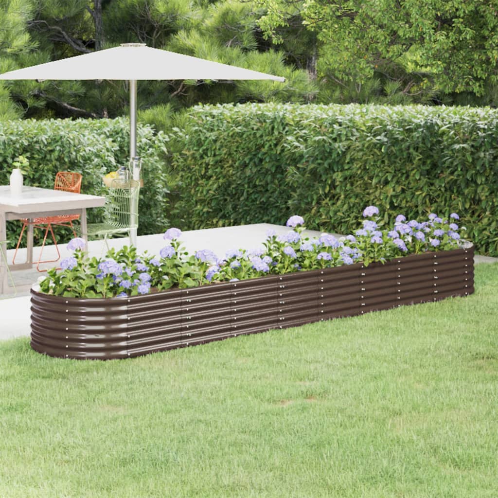 Hochbeet Verzinkter Stahl 368x80x36 cm Braun