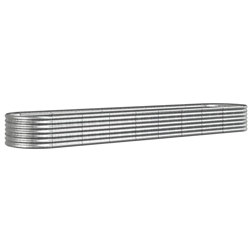 Hochbeet Verzinkter Stahl 368x80x36 cm Silbern